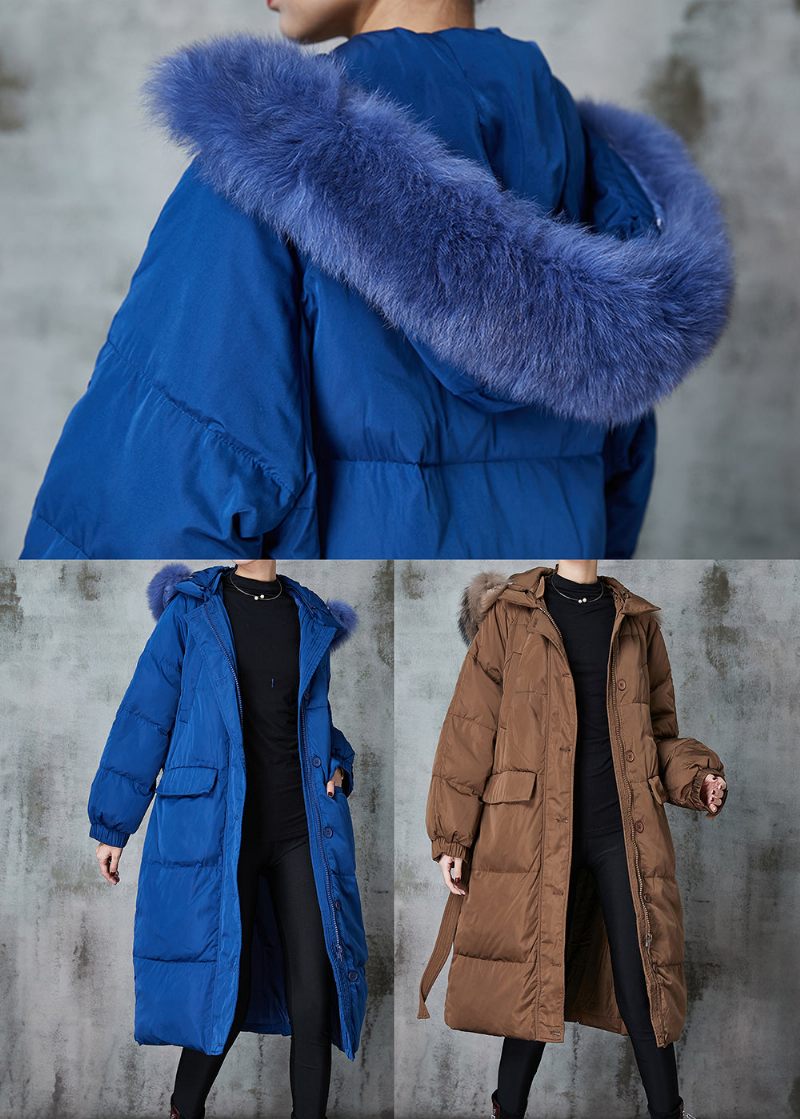 Fashion Blue Oversized Duck Down Puffers Jakker Vinter - Dame dunjakker