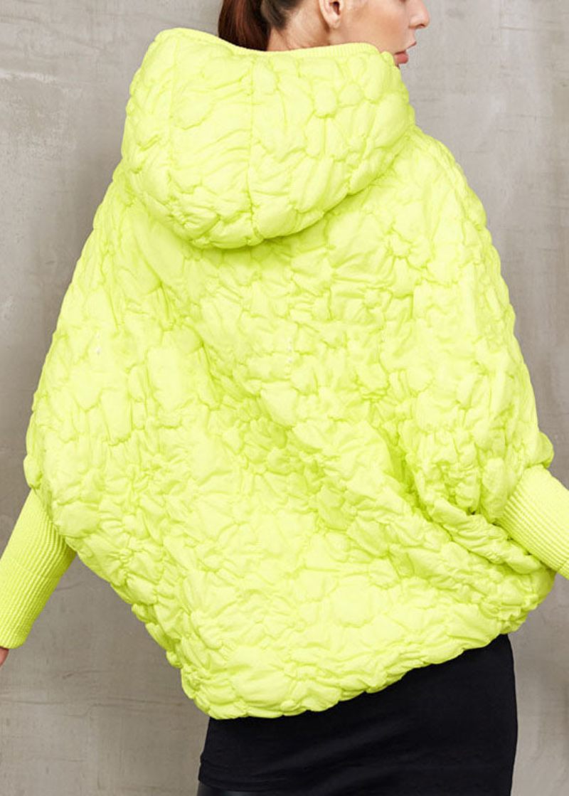 Fashion Yellow Zip Up Cloak Duck Down Vinterdunfrakke - Blå