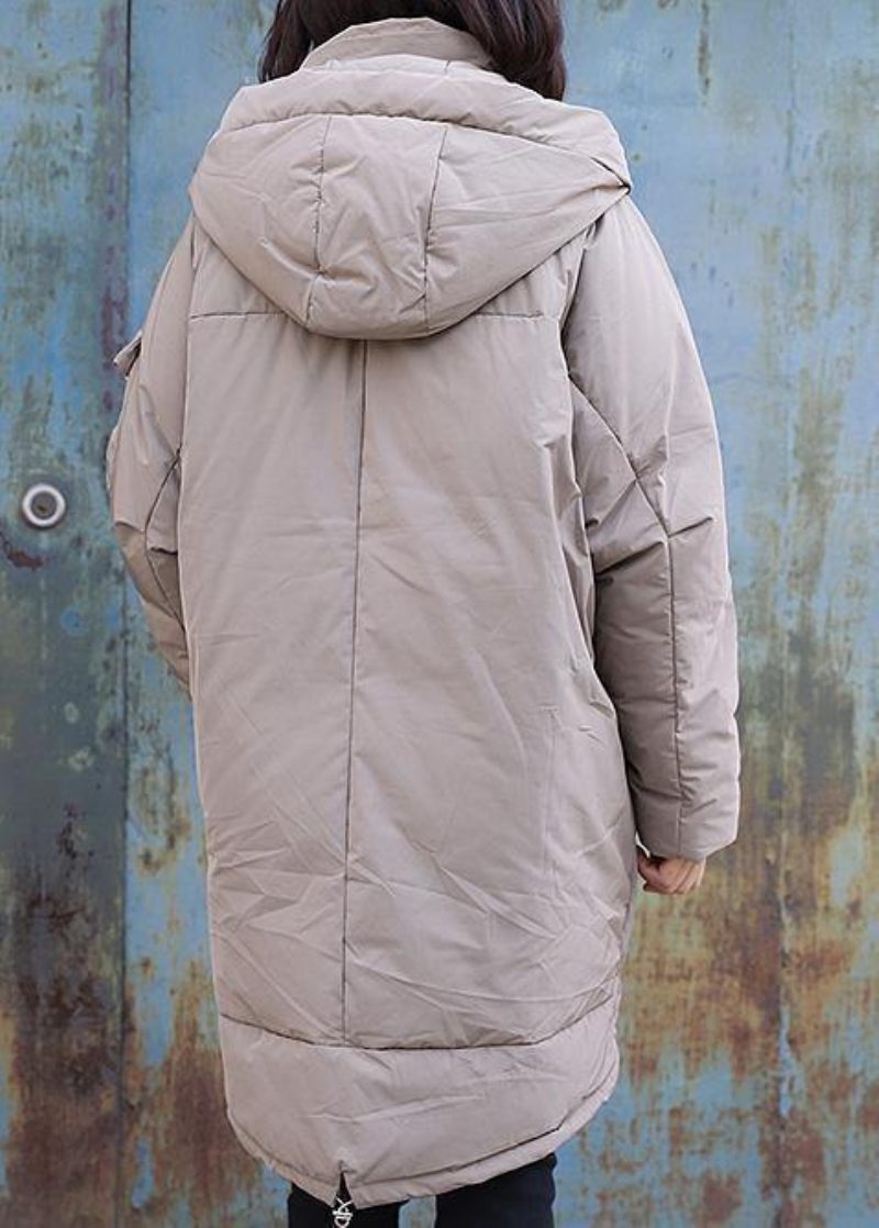 Fine Trendy Plus Size Jakker Frakker Vinter Outwear Khaki Hætte - Dame dunjakker