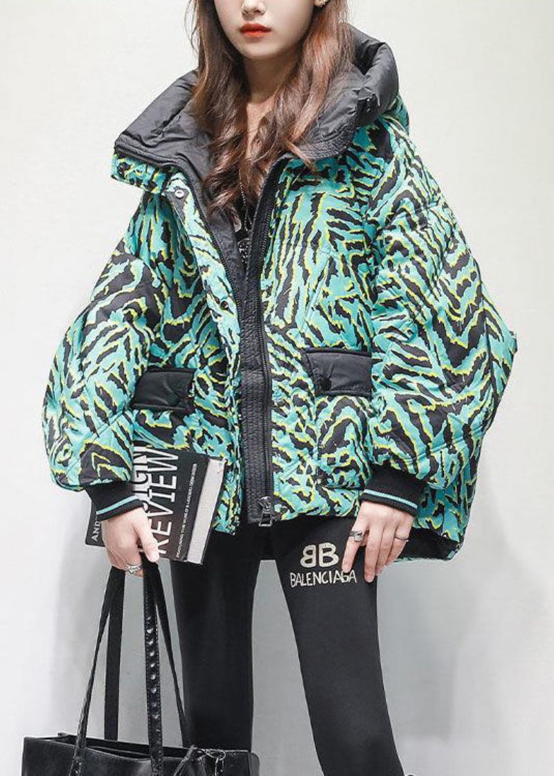 Fransk Grønne Hættelommer Print Canada Goose Jacket Winter - Dame dunjakker