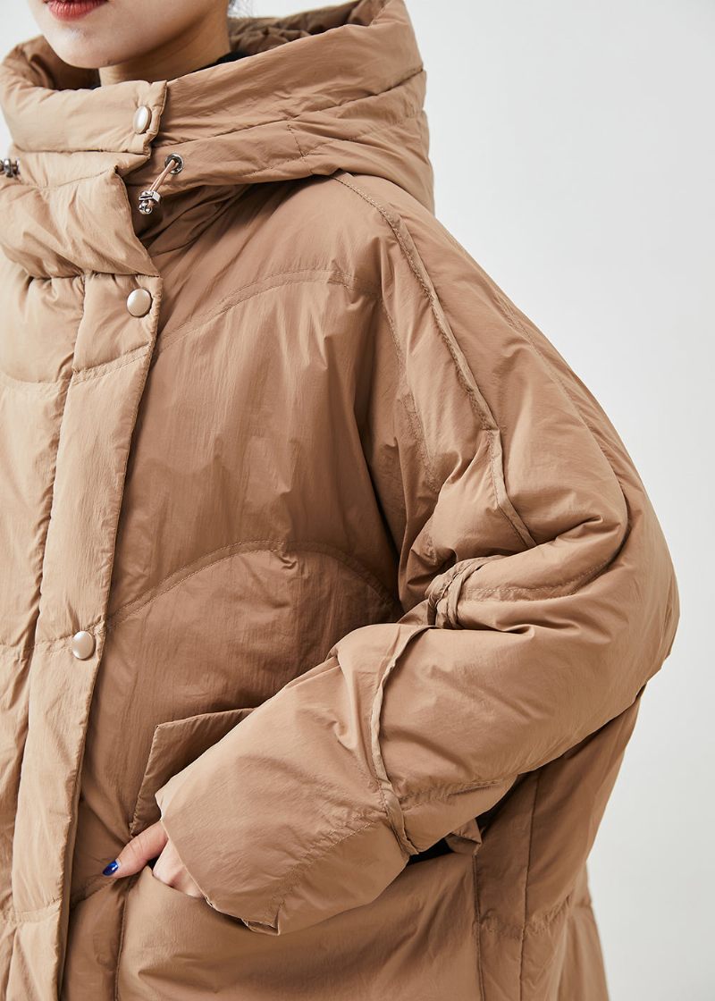 Fransk Khaki Oversized Tykke Andedunsfrakker Vinter - Dame dunjakker