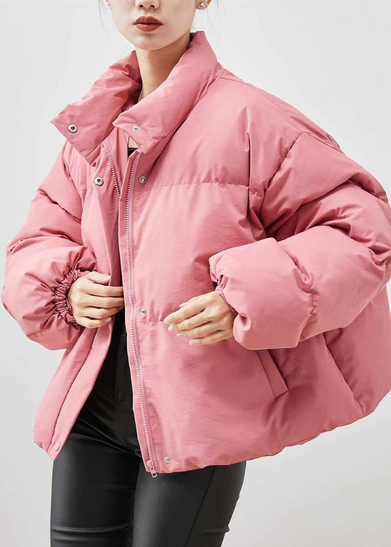 Håndlavede Pink Oversized Tykke Andedun Dunfrakker Vinter