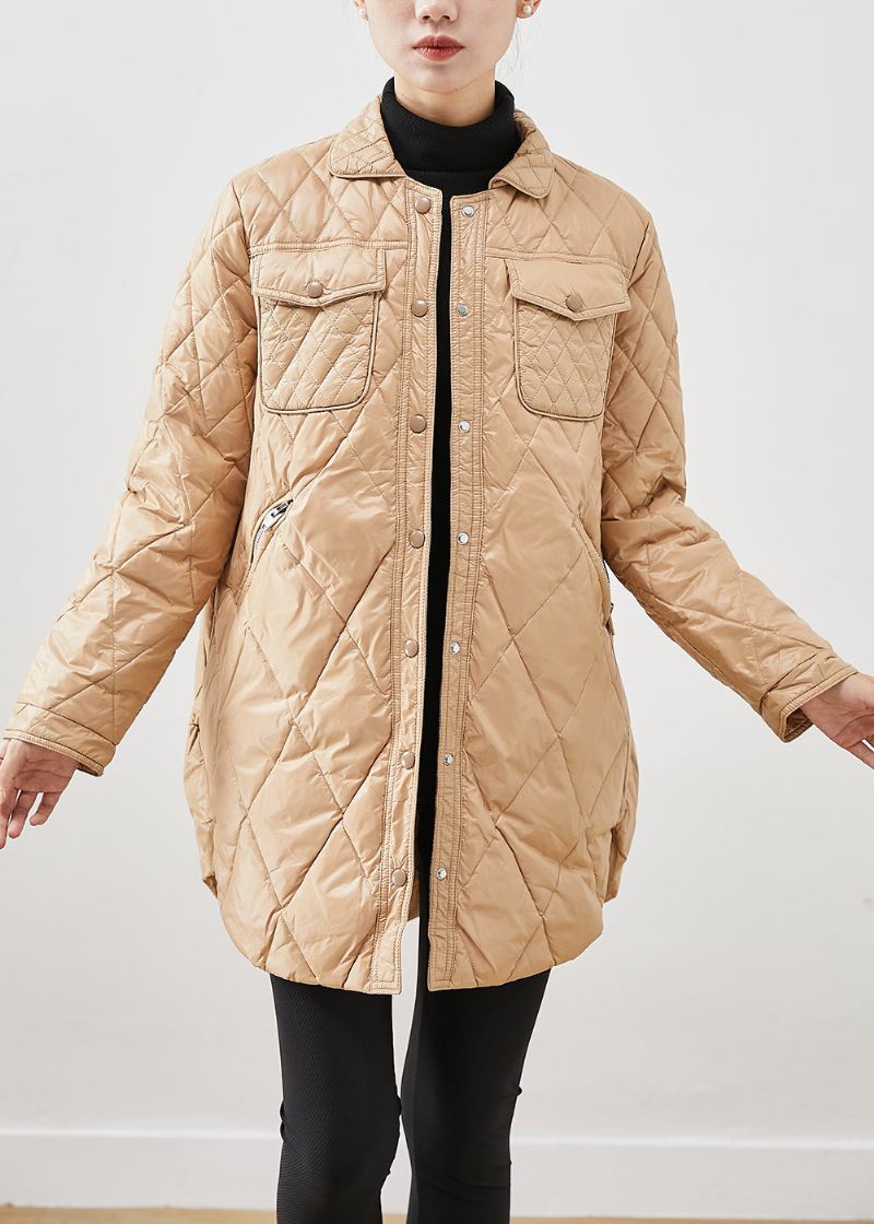 Khaki Duck Down Canada Goose Jakke Peter Pan Krave Vinter - Dame dunjakker