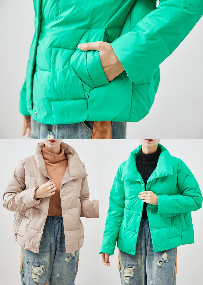 Khaki Duck Down Puffers Jakker Oversized Tykke Vinter - Dame dunjakker