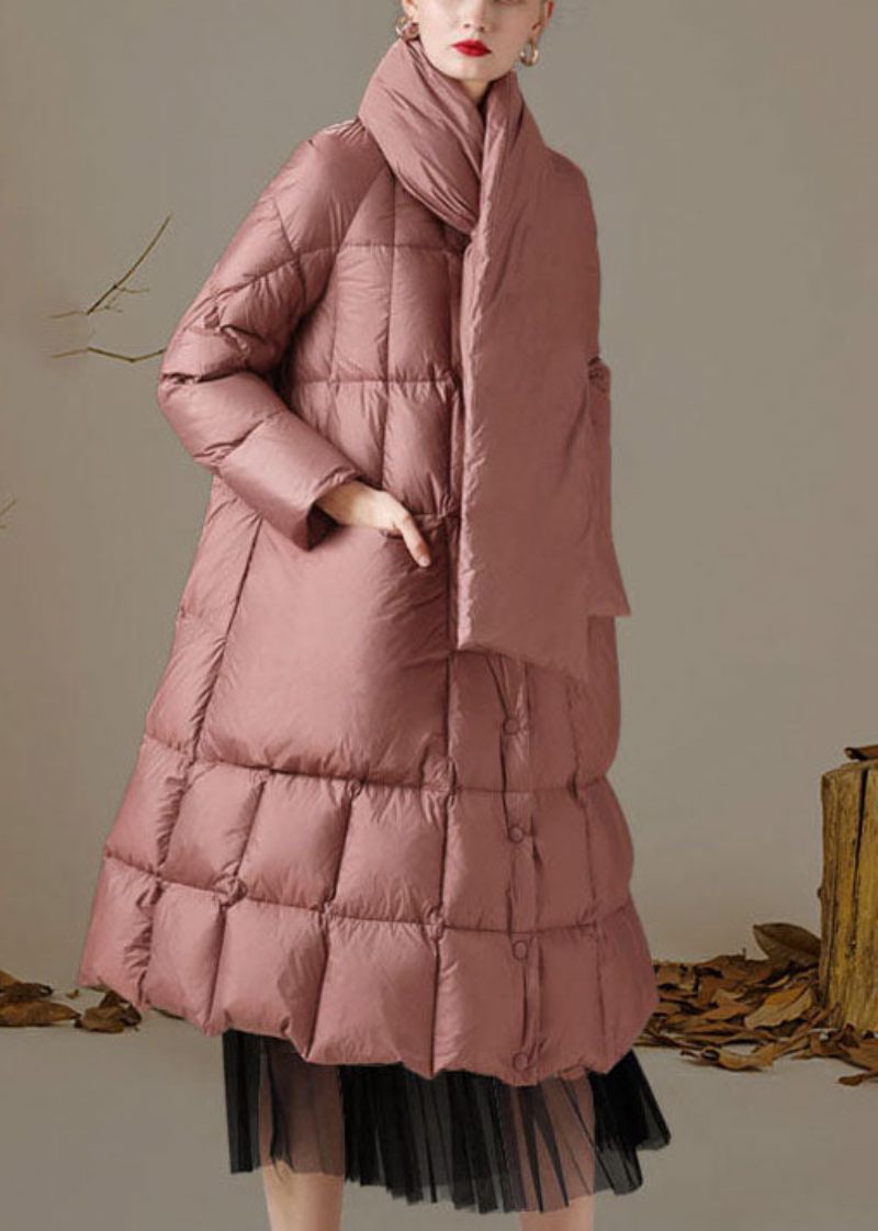 Kvinder Pink Stand-kravelommer Casual Winter Duck Down