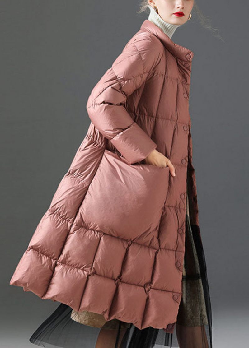 Kvinder Pink Stand-kravelommer Casual Winter Duck Down - Dame dunjakker