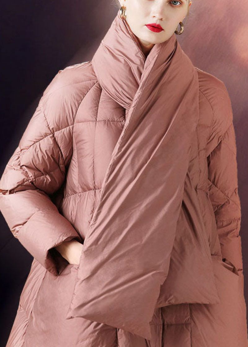 Kvinder Pink Stand-kravelommer Casual Winter Duck Down - Dame dunjakker