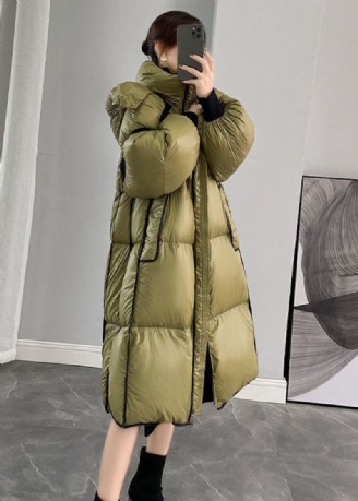 Mode Army Green Hætte Lynlås Patchwork Andedun Canada Goose Frakker Vinter