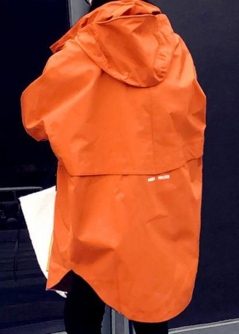 Ny Orange Andedunsfrakke Plus Size Dameparka Med Hætte Og Elegante Frakker Med Lynlås - Hvid