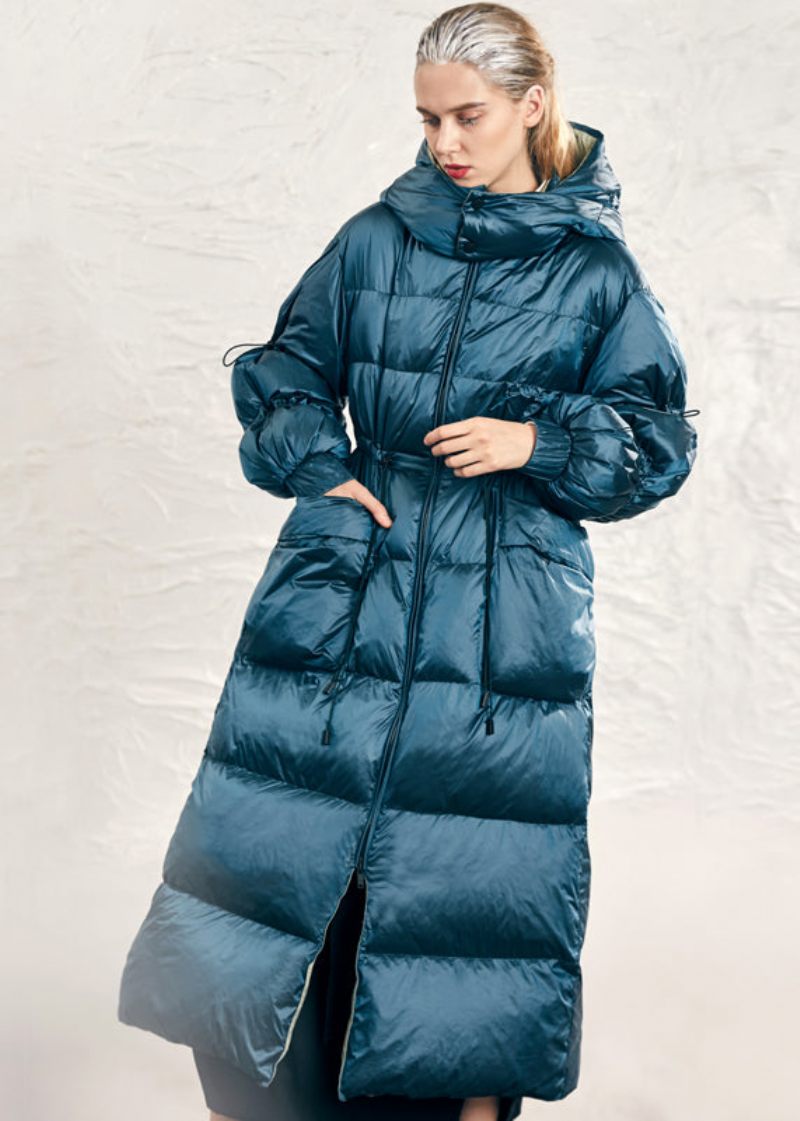 Original Design Karamel Hætte Snøre Andedun Puffer Coat Vinter - Dame dunjakker