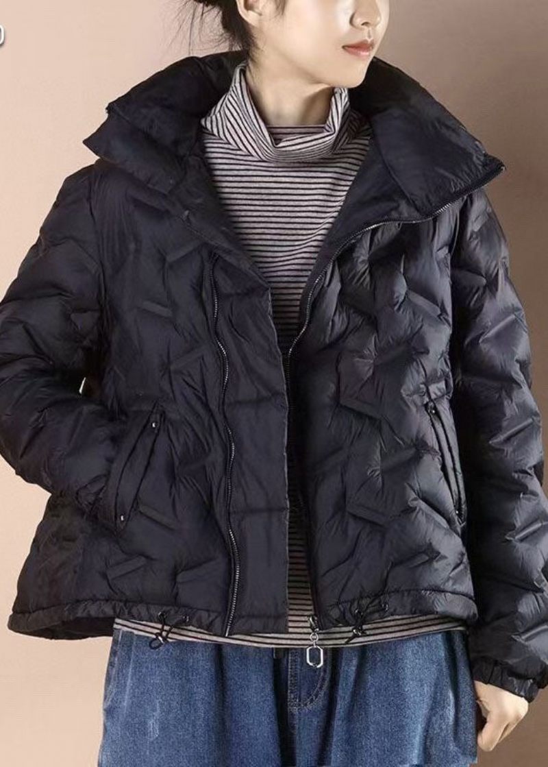 Simple Blue Short Puffer Jakker Winter Down Coat Outwear - Blå