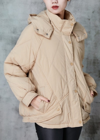 Stil Khaki Oversized Lommer Fine Bomuld Fyldt Parkaer Winter