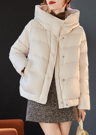 Stilfuld Beige Hooded Duck Down Puffer Coat Vinter