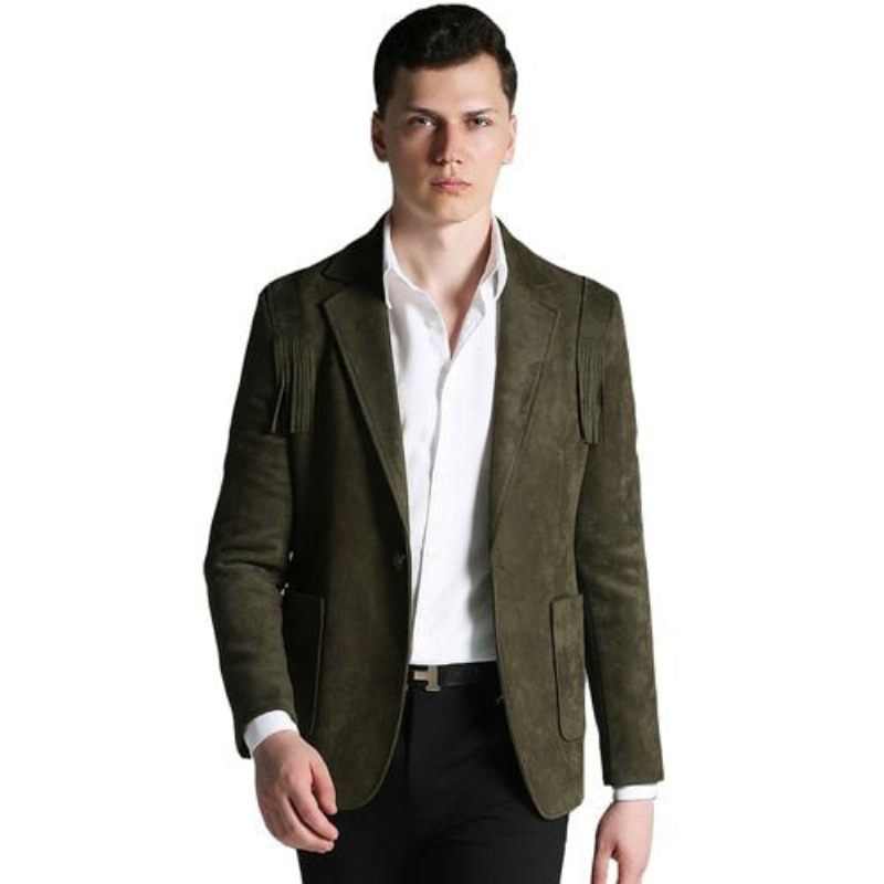 Herre Blazers Jakke Slim Fit Klassisk - Sort