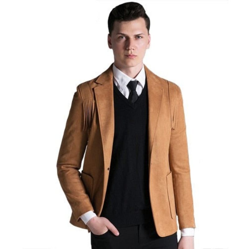 Herre Blazers Jakke Slim Fit Klassisk - Sort