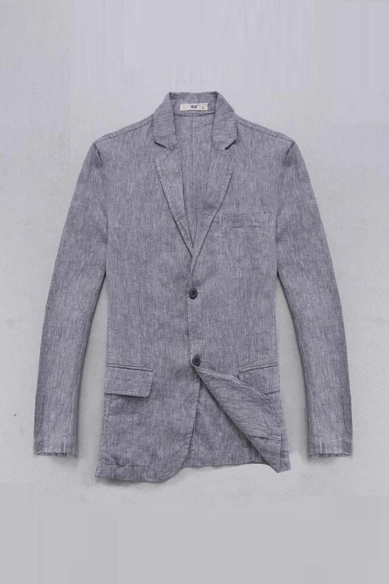 Linned Jakke Herre Blazer Solid Smart Casual Jakker