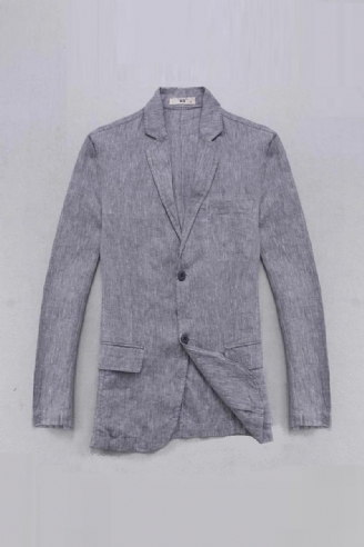 Linned Jakke Herre Blazer Solid Smart Casual Jakker