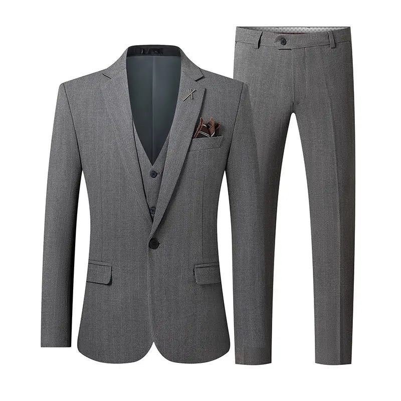 Mænd British Slim Formel Klassisk Gentleman Blazer Mand Solid Casual Suits - Lysegrå