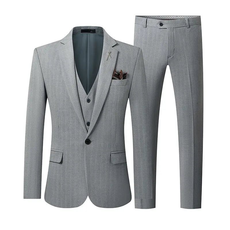 Mænd British Slim Formel Klassisk Gentleman Blazer Mand Solid Casual Suits - Lysegrå