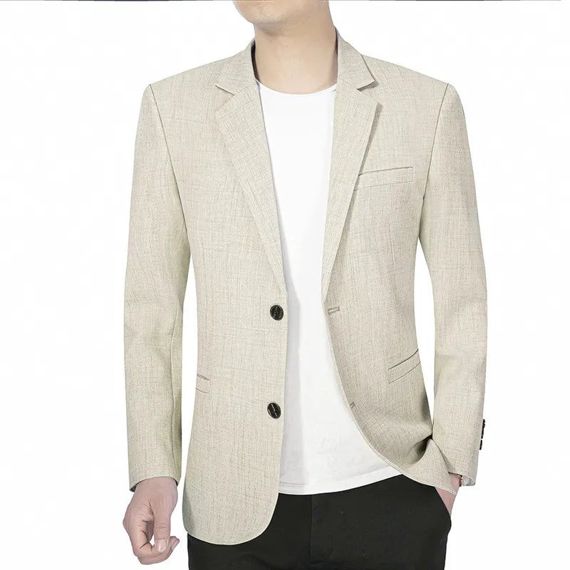 Mænd Jakke Tynde Blazere Forår Efterår Solid Business Casual Jakkesæt Tøj Blazer Frakker - Lyseblå