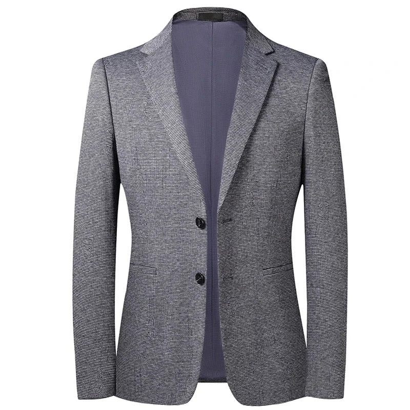 Mænds Casual Business Suit Jakke Groom Wedding Show Mand Blazer - Grå