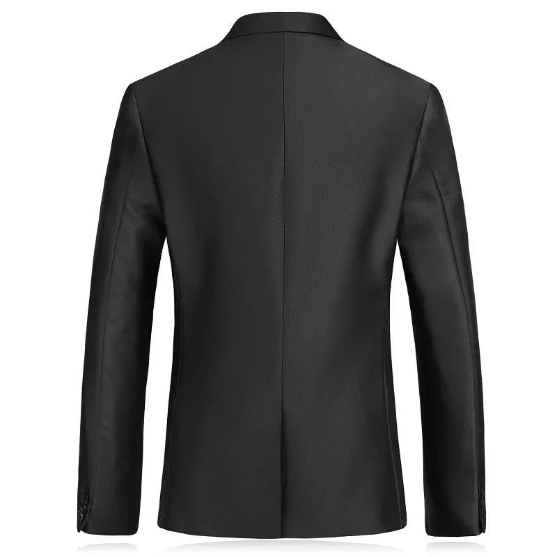 Slim Fit Jakkesæt Mænd Notch Revers Business Bryllup Brudgom Fritid Smoking Seneste Frakke Bukser Design - Sort