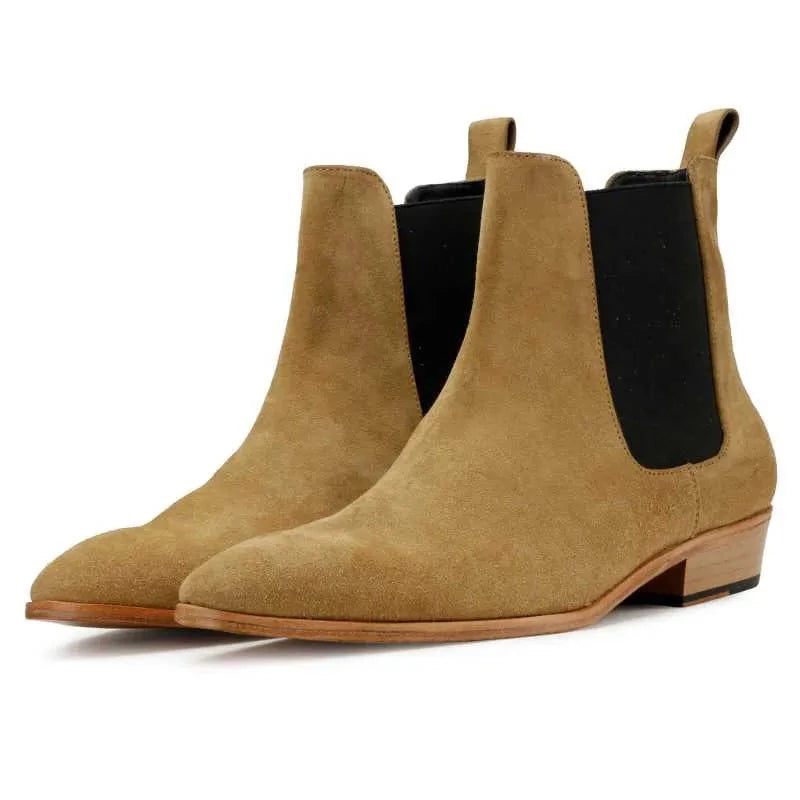 Chelsea Boots Håndlavede Vinter Mænd Sko Tilføj Velvet Work Basic Støvler Designer Sko - Brun