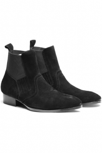 Eksklusiv Euro Vintage Luksus Slip On Wyatt Classic Harness Ankel Chelsea Boots Personlige Åndbare Wedge Punkstøvler