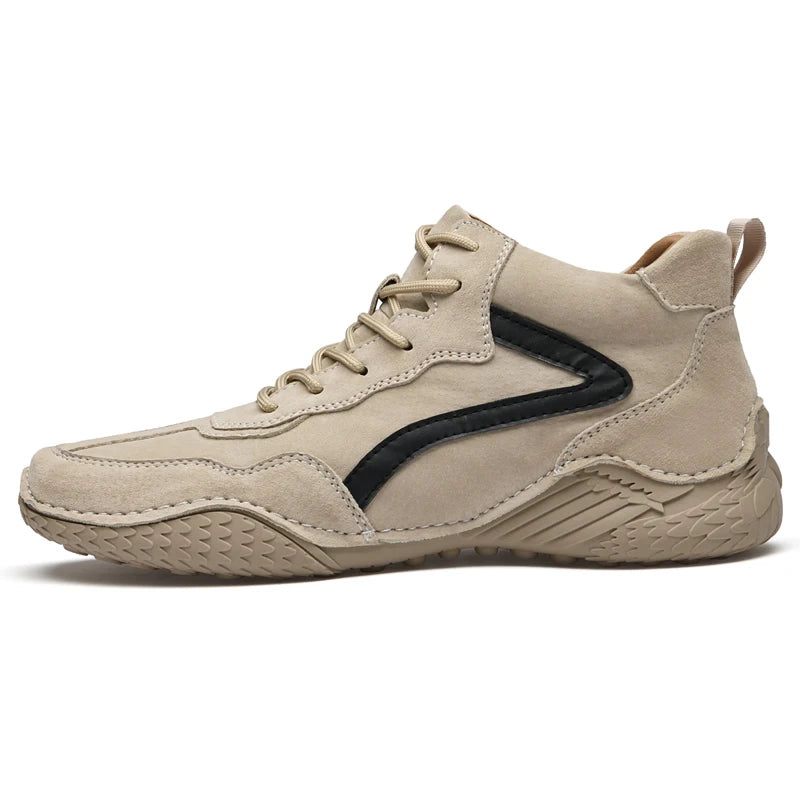 Mænd Ankelstøvler Casual Sko Botines Hombre Bottine Homme High Top Sneakers Efterår Vinter Plys Varm Luksus Brand Designer - Sand-1(Plush)