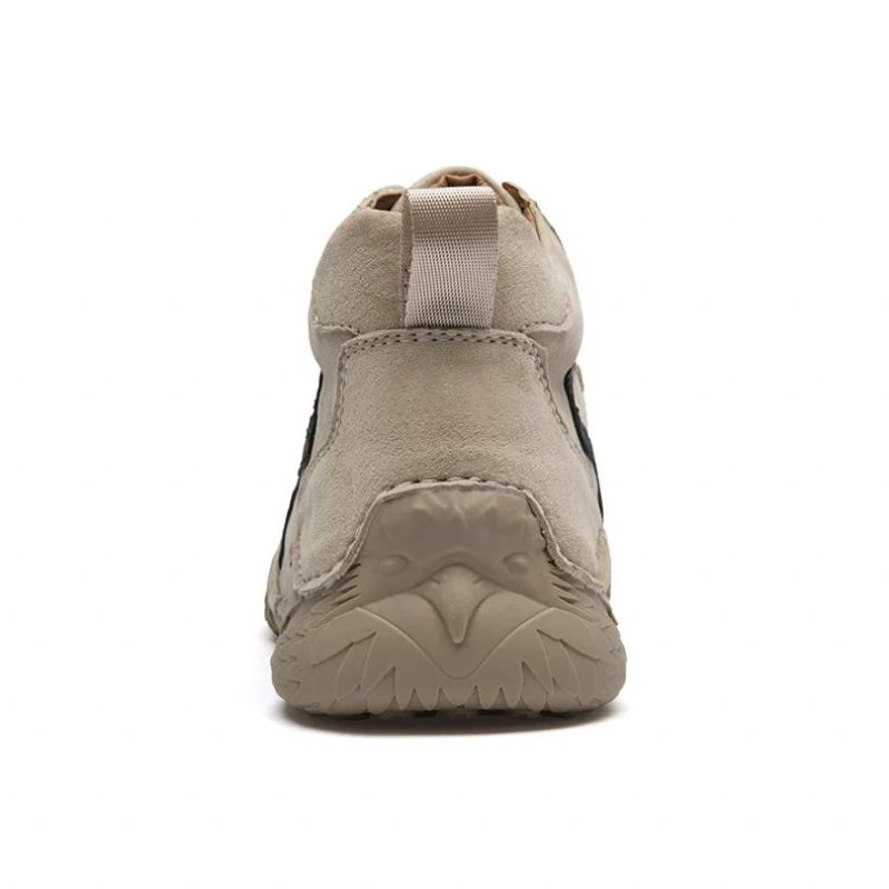 Mænd Ankelstøvler Casual Sko Botines Hombre Bottine Homme High Top Sneakers Efterår Vinter Plys Varm Luksus Brand Designer - Sand-1(Plush)