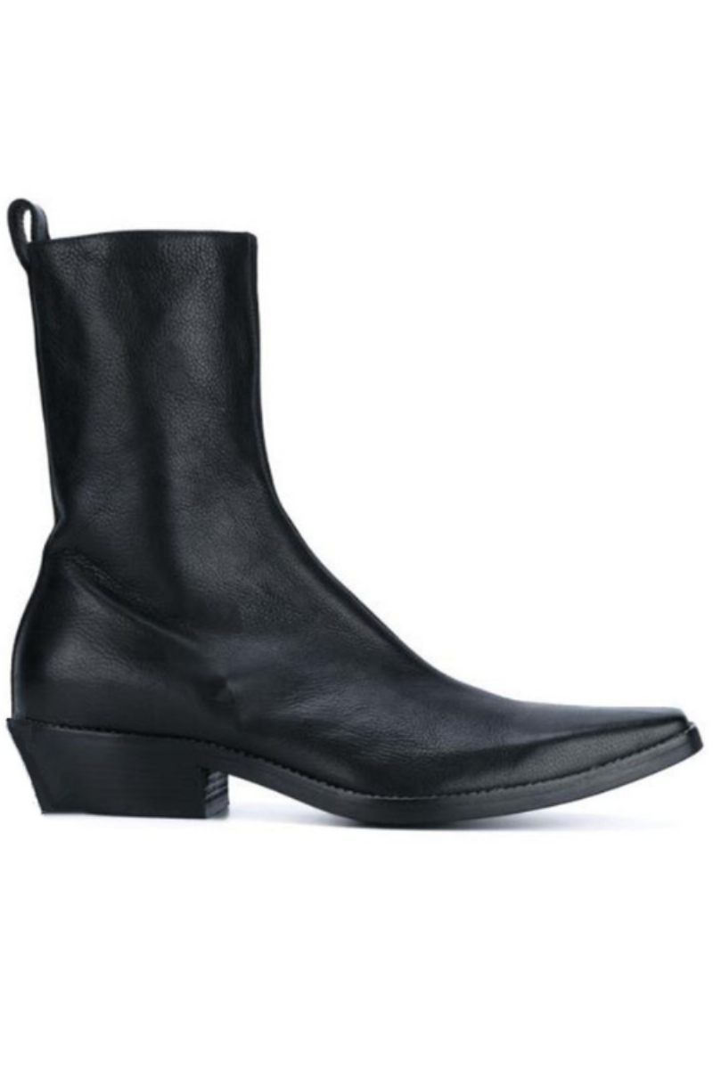 Rock Pointed Toe Botines Hombre Knight Wedge Personliggøre Motor High Boot Håndlavede Botas