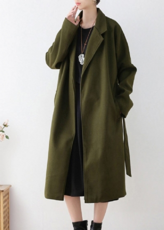 2024 Vinterlysegule Uldfrakker Plus Size Elegant Trenchcoat Med Hætte