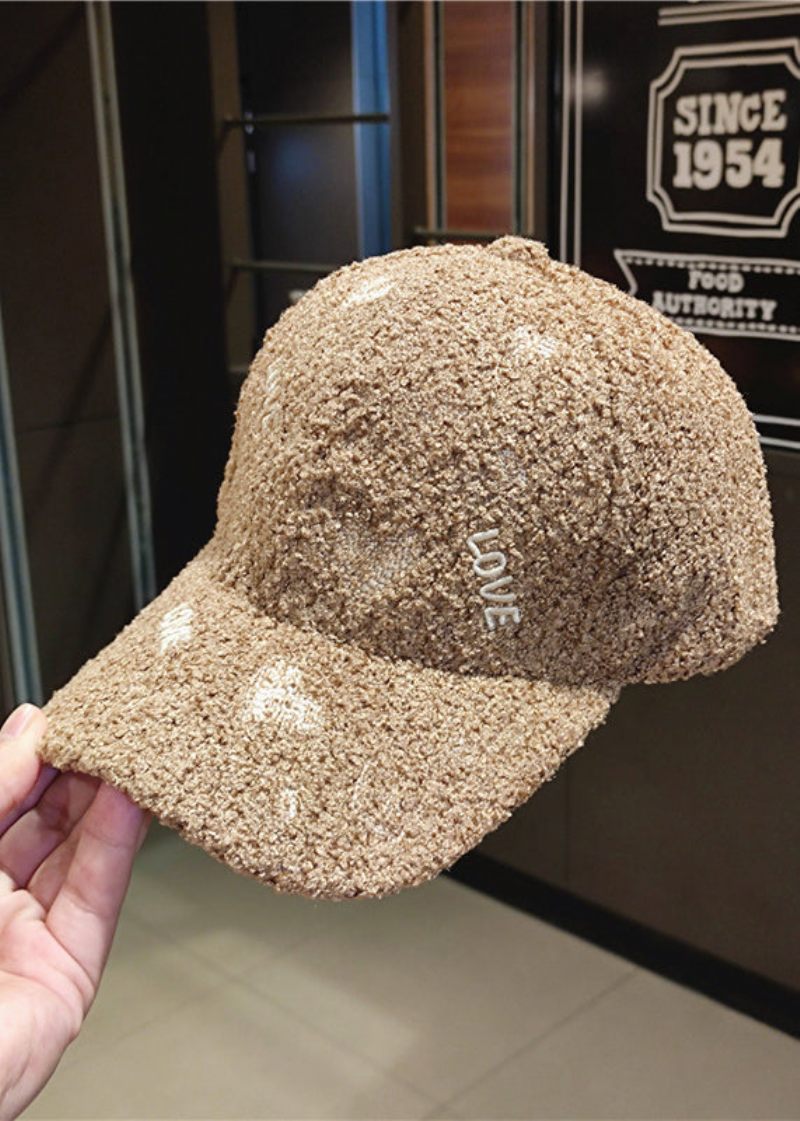 Diy Sort Brev Broderi Uld Baseball Cap Hat - Dame uldfrakker