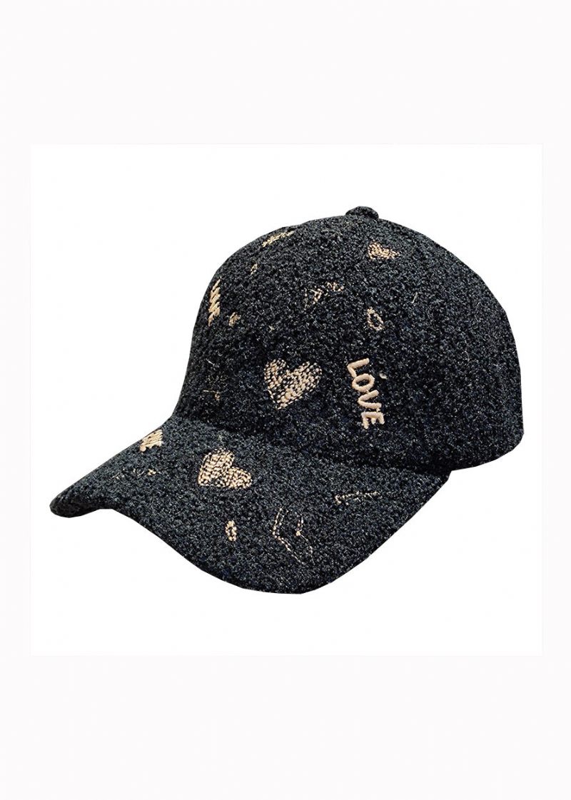 Diy Sort Brev Broderi Uld Baseball Cap Hat - Dame uldfrakker