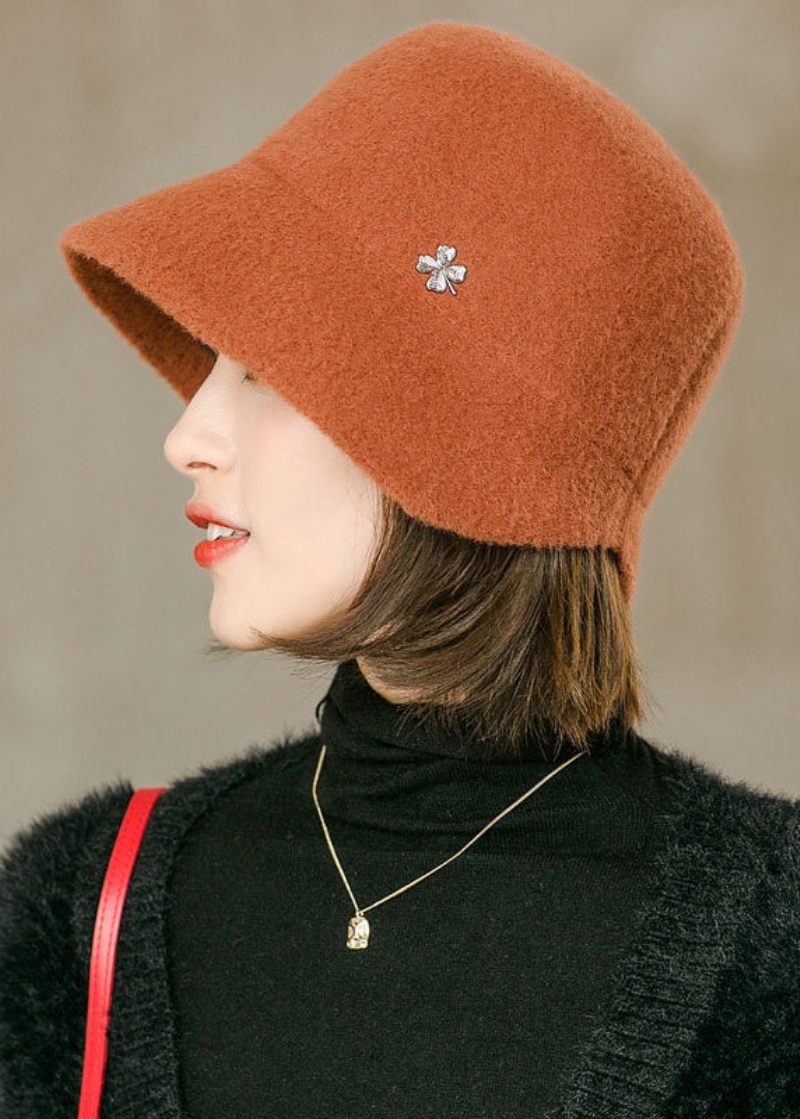 Fashion Black Alsidig Woolen Bucket Hat - Dame uldfrakker