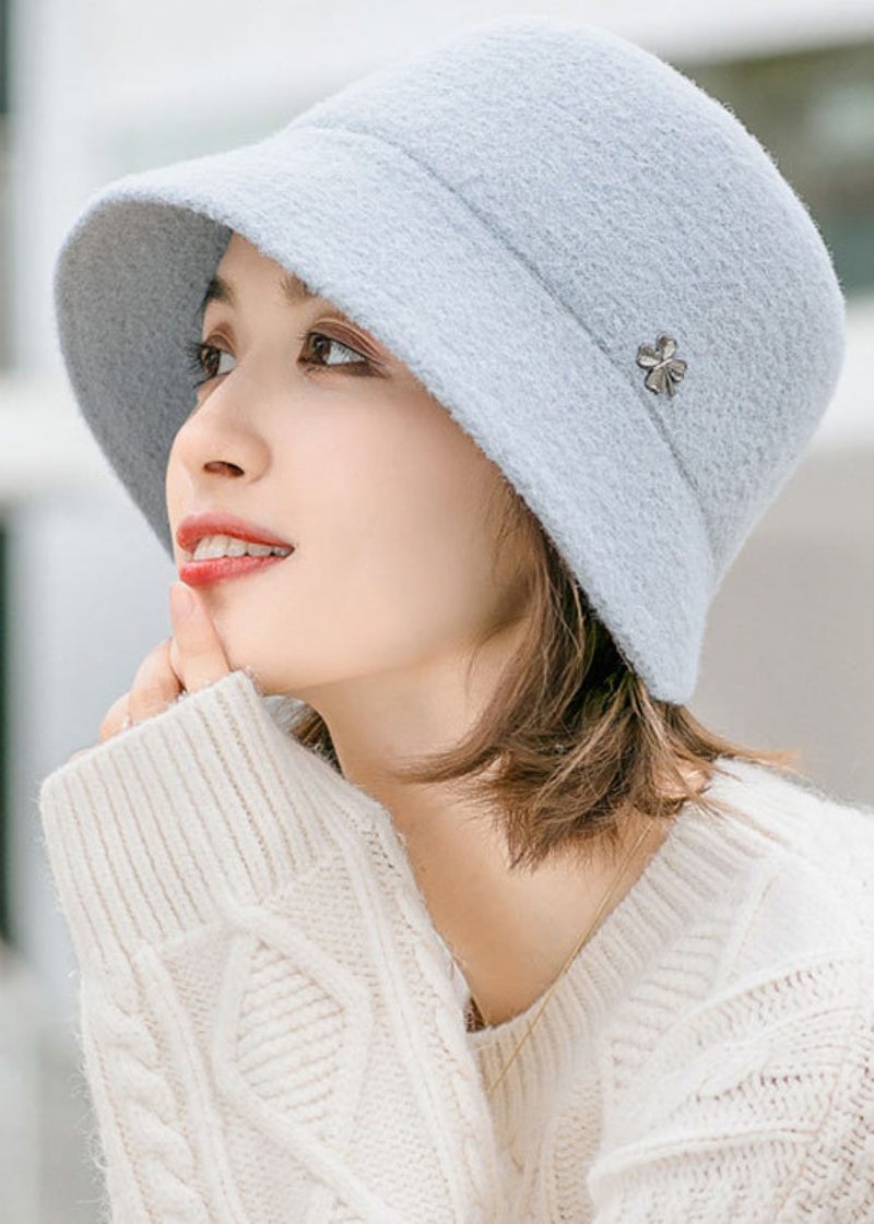 Fashion Black Alsidig Woolen Bucket Hat - Dame uldfrakker