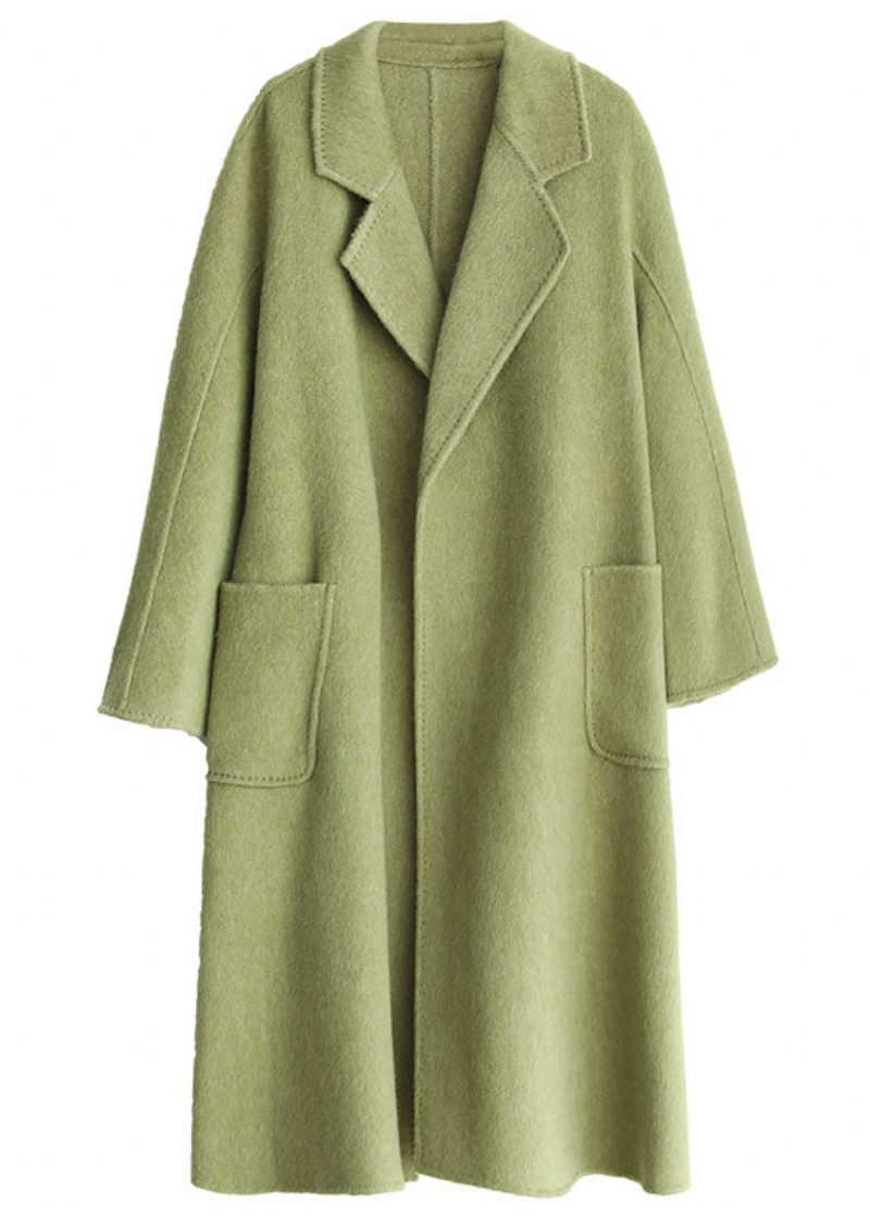 Luxy Lavendel Silke Uld Blended Trench Overcoat Uld Frakke Vinter - Lavendel