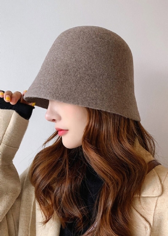 Simple Fashion Alsidig Kaffe Woolen Bucket Hat