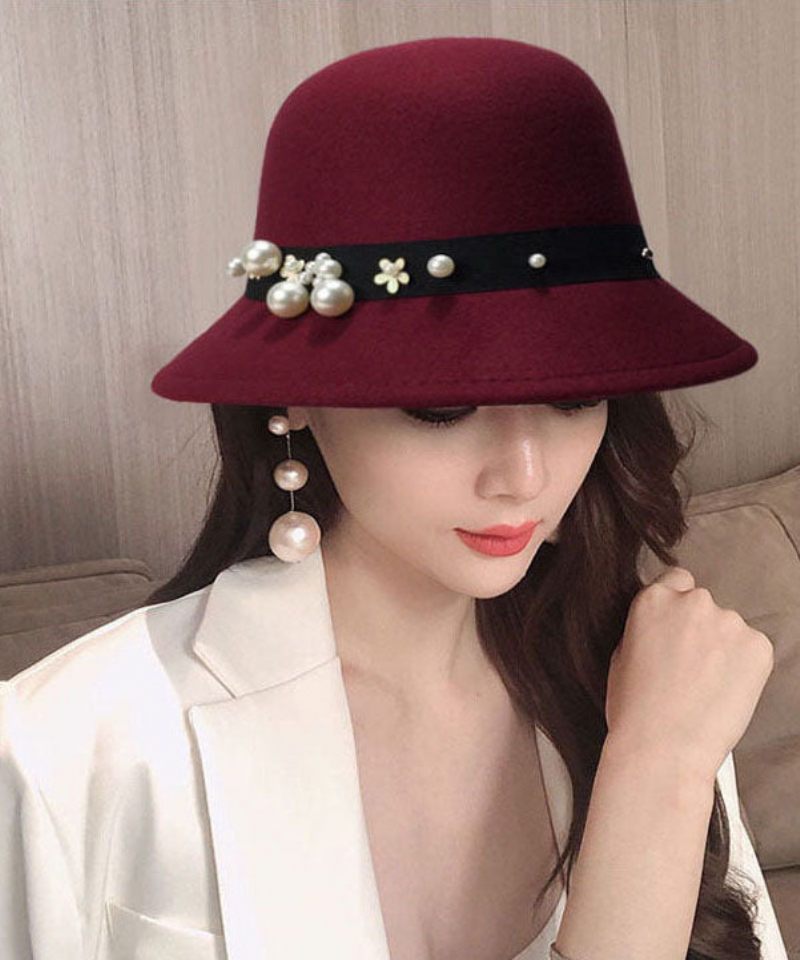 Smuk Mulberry Pearl Fine Woolen Cloche Hat