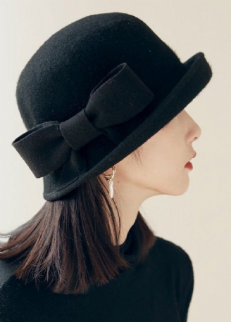 Stilfuld Black Bow Edge Curl Ulden Cloche Hat