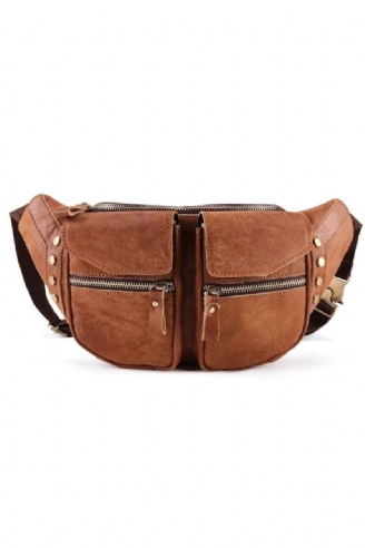 Ægte Læder Mænd Messenger Bag Casual Crossbody Taske Håndtaske Mand Rejse Skulder Brysttaske