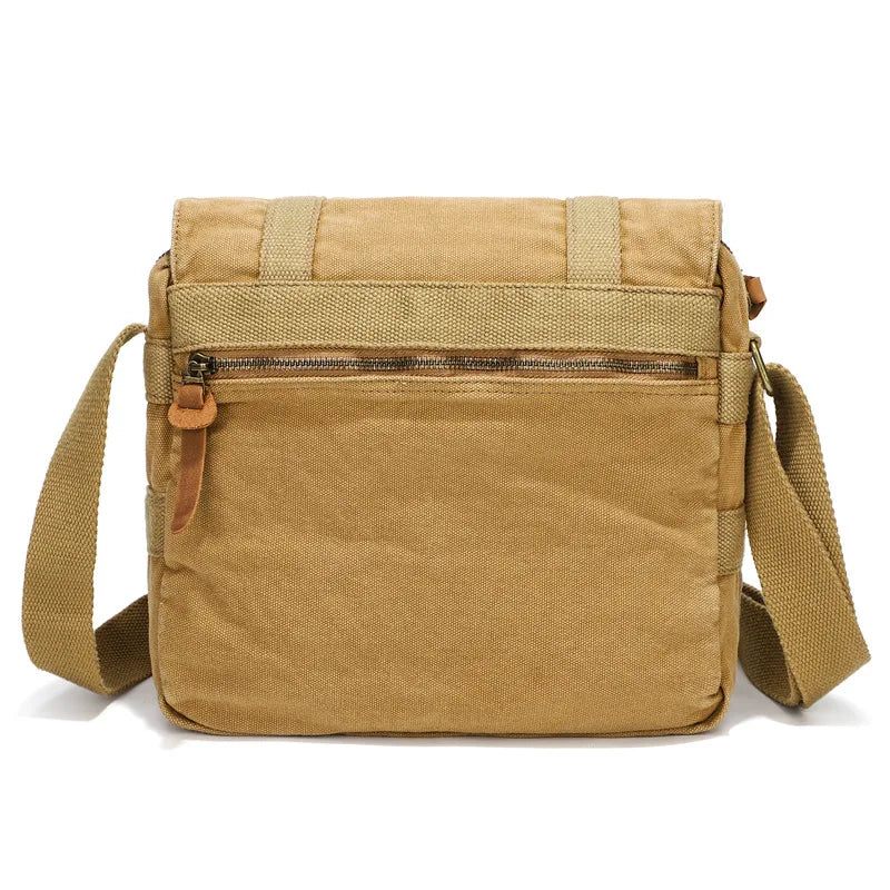 Canvas Taske Retro Skuldertaske Trend Afslappet Mænds Håndtaske Crossbody - Grøn