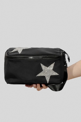 Casual Diamonds Stars Pattern Crossbody Tasker Til Kvinder Designer Lærreds Skuldertasker Luksus