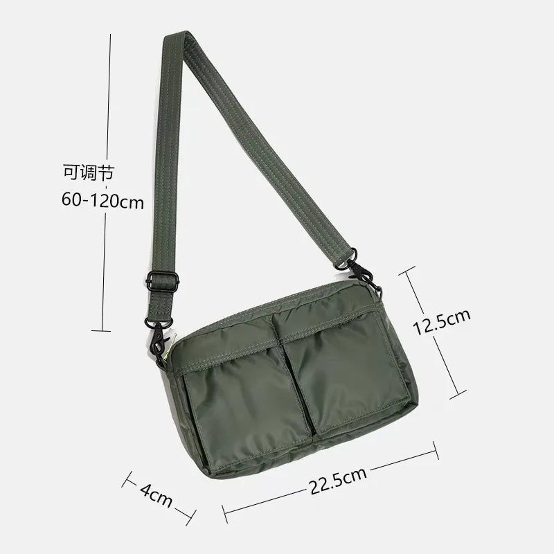 Crossbody Taske Casual Nylon Mænd Skuldertaske Vandtæt Messenger Bag Mini Bag Designer - Sort