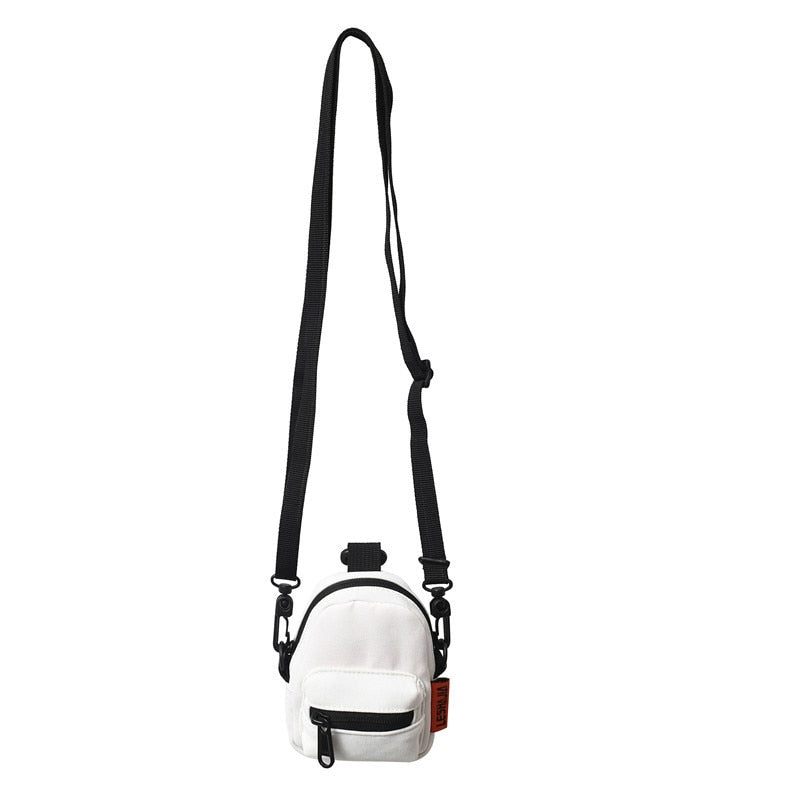 Designer Nylon Stof Crossbody Taske Solid Lille Til Mandlige Multifunktion Vandtætte Møntposer Nøgleetui - Sort