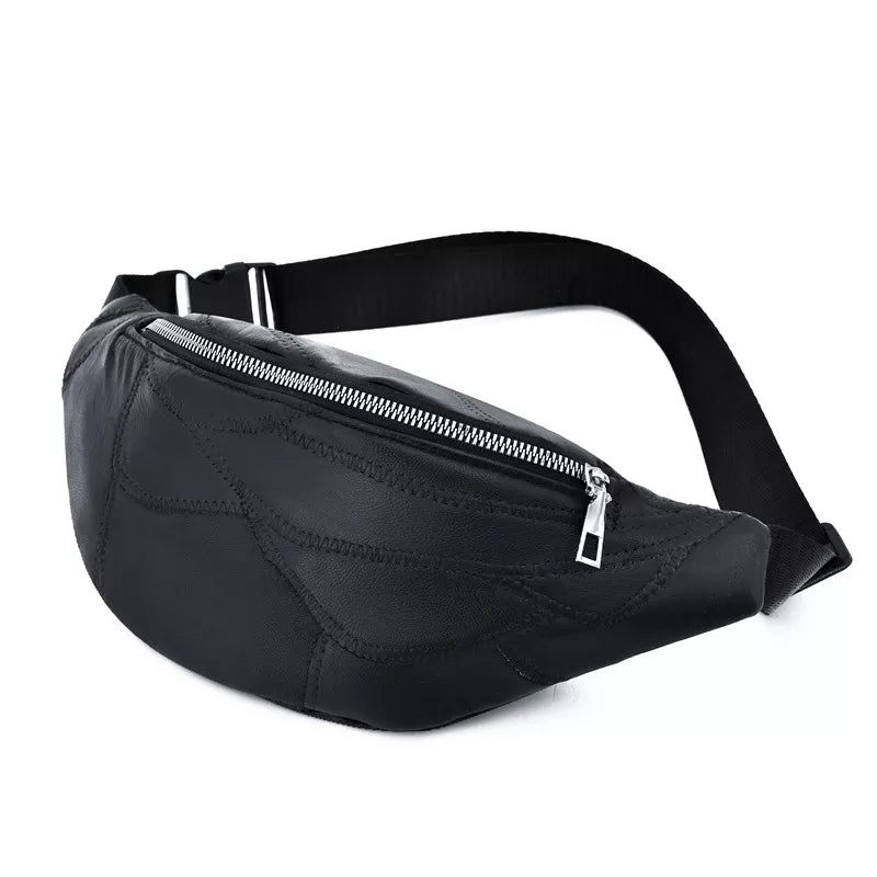 Kvinder Læderpose Sac Fanny Pack Sac Femme Packs Taljepakke Brysttaske - Blå