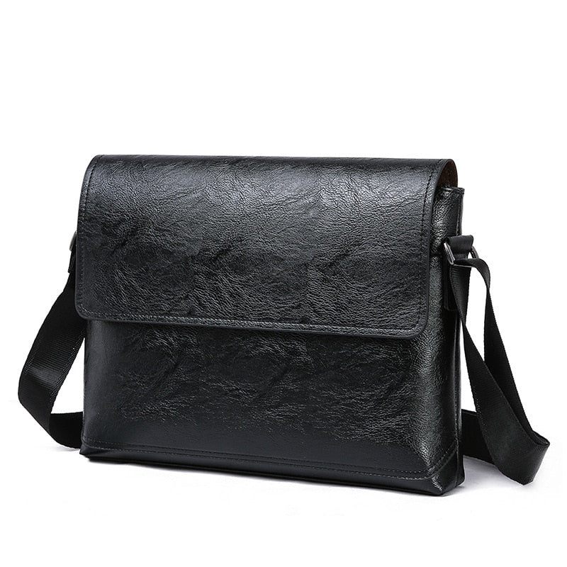 Mænd Læder Håndtaske Skuldertasker Mand Business Casual Crossbody Taske Multifunktionel Solid Messenger Pung - Lysebrun