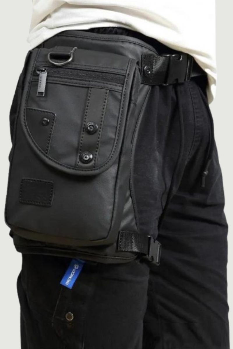 Mænd Talje Fanny Pack Drop Ben Lårtaske Motorcykelrytter Nylon Canvas Militær/overfald Mand Cross Body Hoftebælte Bum Tasker