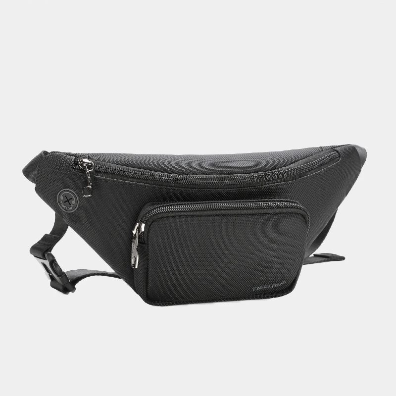 Mænd Taljetasker Crossbody-taske Fashion Mandlige Sling Bag Casual Brysttasker Håndtaske - Sort