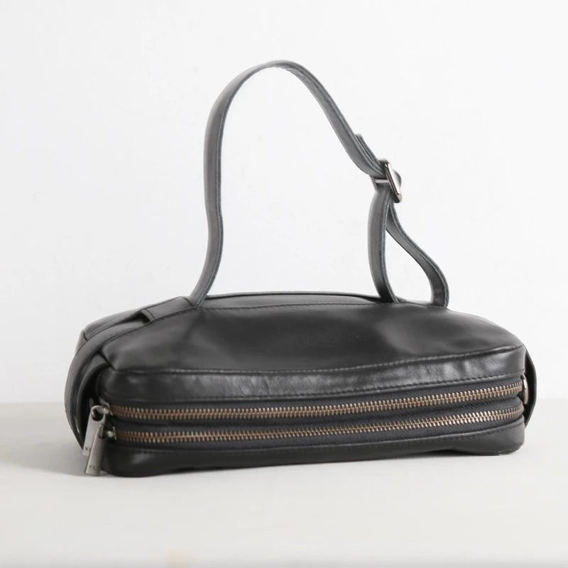 Mænd Tasker Læder Top Casual Mand Opbevaring Messenger Skuldertaske Lille Crossbody Pack Håndtasker - Sort